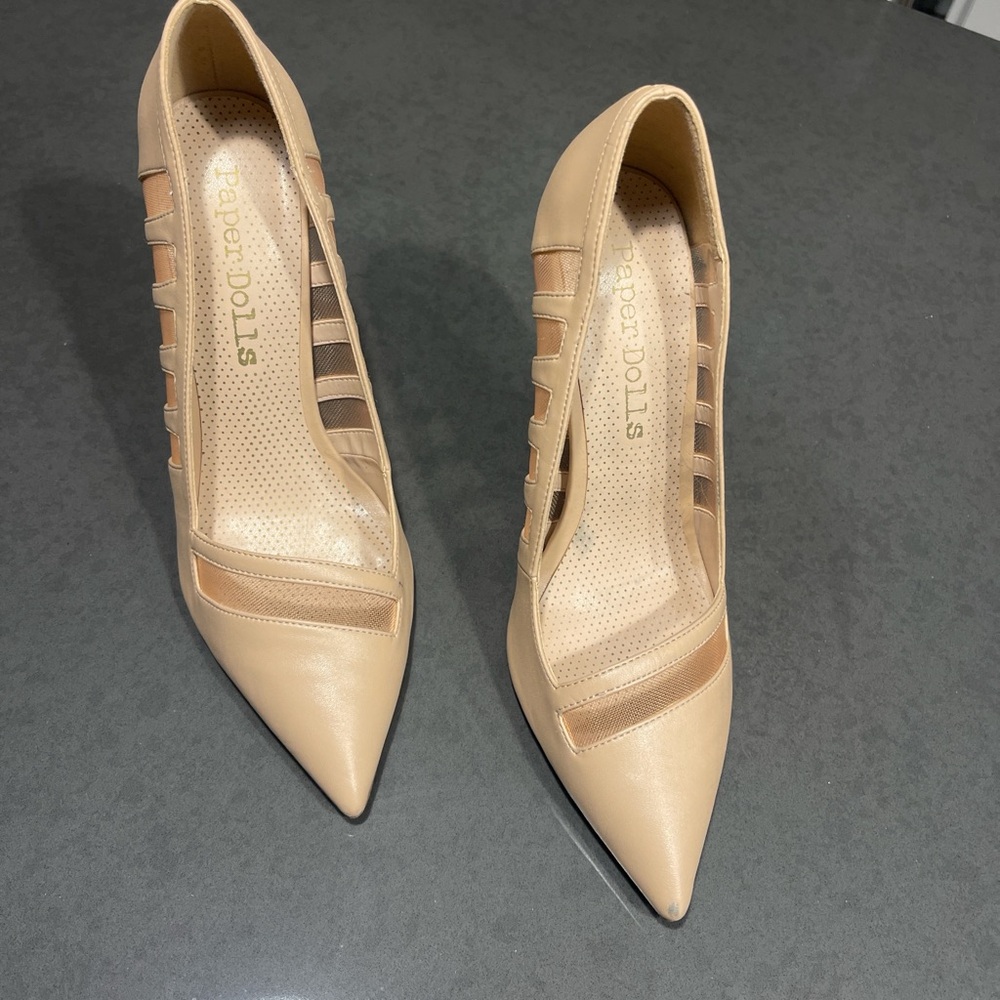 Paper Doll Beige Women's Heels